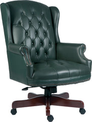 Chairman Antique Style Bonded Leather Faced Executive Office Chair Green - B800GR DD