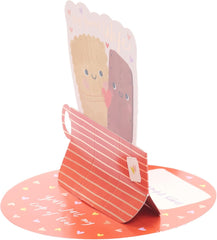 UK Greetings Valentine's Day Card For Wife - Pop Up Tea & Biscuits Design