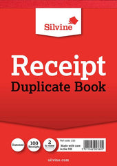 Silvine 105x148mm Duplicate Receipt Book Carbon Gummed Taped Cloth Binding 100 Sets (Pack 12) - 230