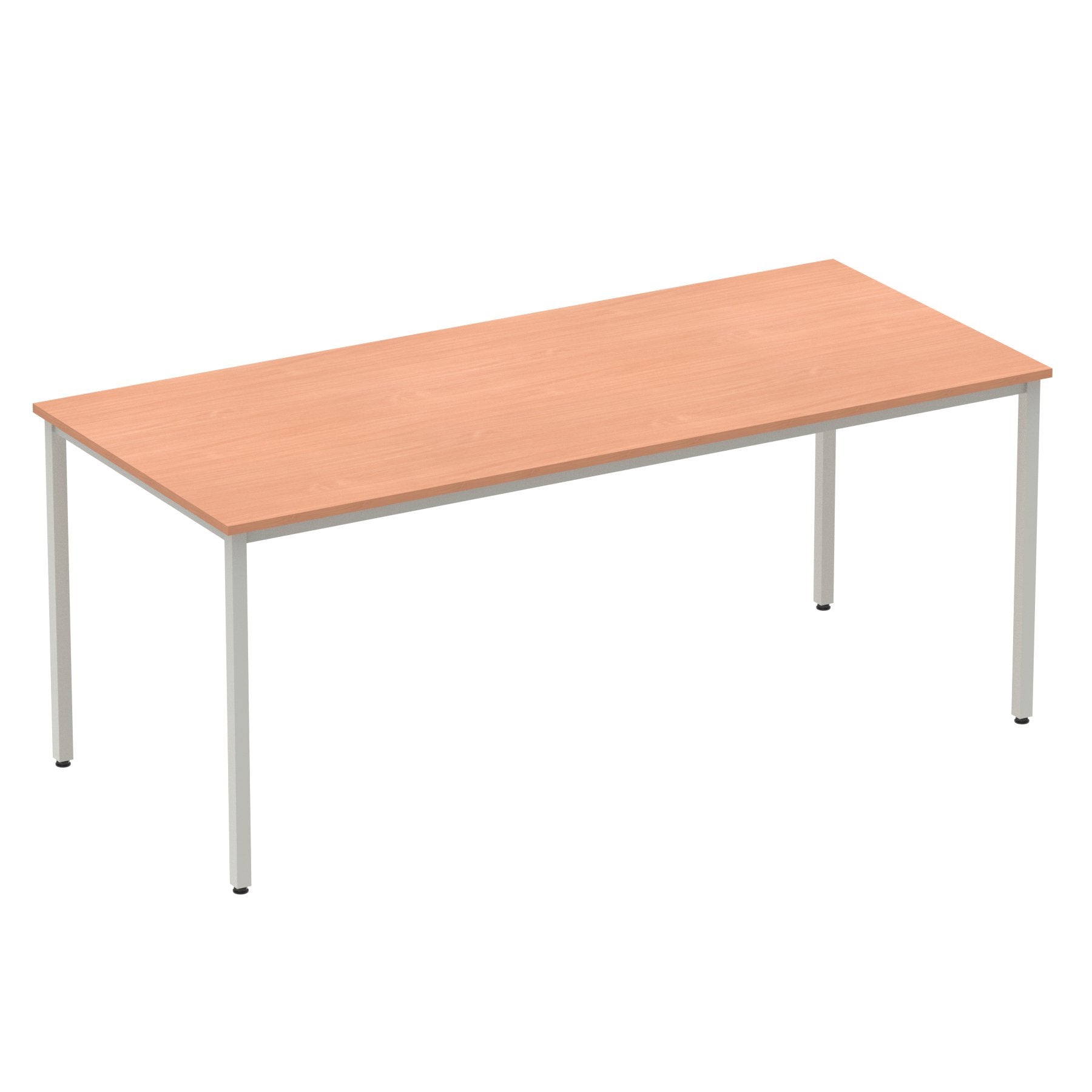 Impulse 1800mm Straight Table Beech Top Silver Box Frame Leg BF00105 DD
