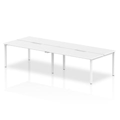 Evolve Plus 1400mm Back to Back 4 Person Desk White Top Silver Frame BE251 DD
