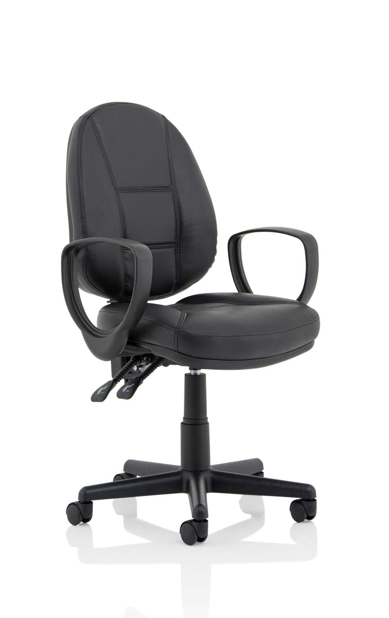 Jackson Black Leather Chair with Loop Arms KC0292 DD