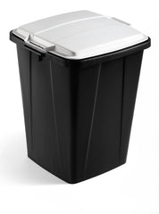 Durable DURABIN ECO 80% Recycled Plastic Waste Recycling Bin 90 Litre Black with Grey Lid - VEH2023031 DD