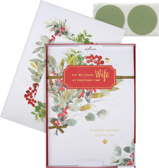 Hallmark Boxed Christmas Card for Wife - Classic Seasonal Foliage Design