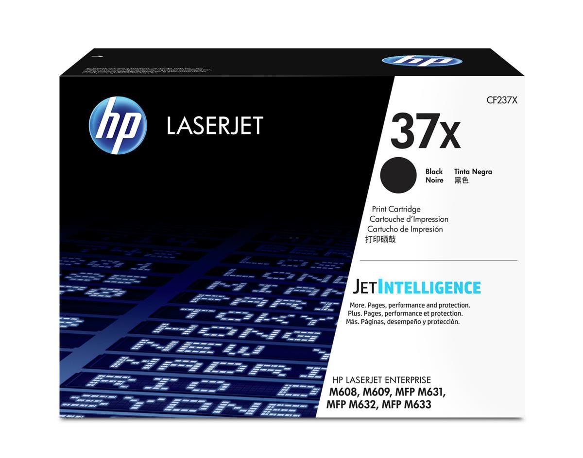 HP 37X Black High Yield Toner 25K pages for HP LaserJet Enterprise M607/M608/M609/MFP M631/MFP M632/MFP M633 - CF237X