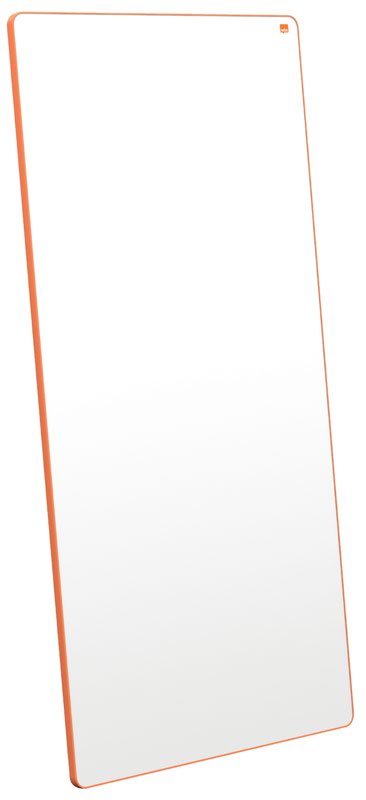 Nobo Portable Magnetic Steel Whiteboard 1800 x 900mm Orange Trim Double-Sided Lightweight Move and Meet Collaboration System White 1915565