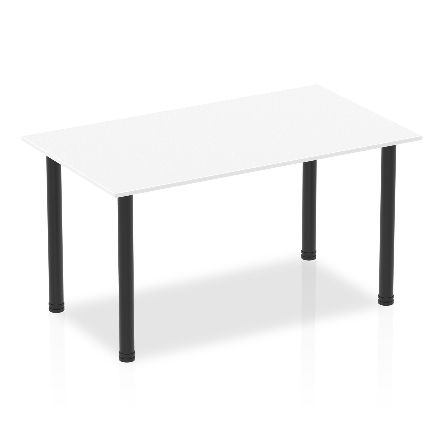 Dynamic Impulse 1400mm Straight Table White Top Black Post Leg BF00372 DD