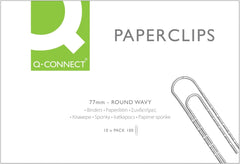 Q-Connect 77mm 100 Paperclips Wavy