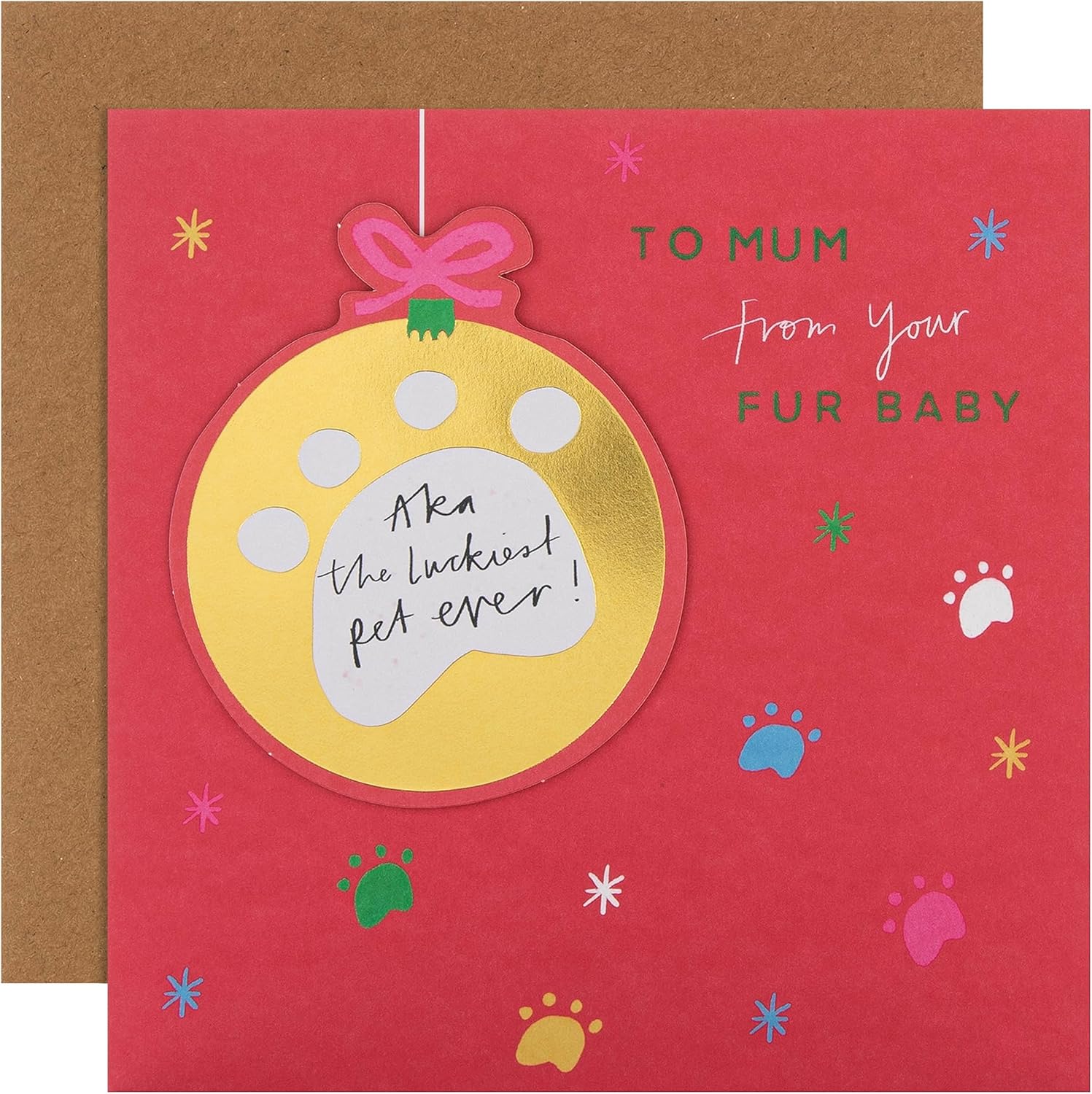 Mum Christmas Greeting Card from Pets with Cute Festive Design and Loving Wishes
