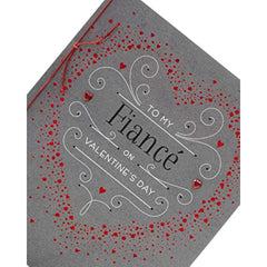 Fianc� Valentines Day Card With Envelope - Red Heart Design