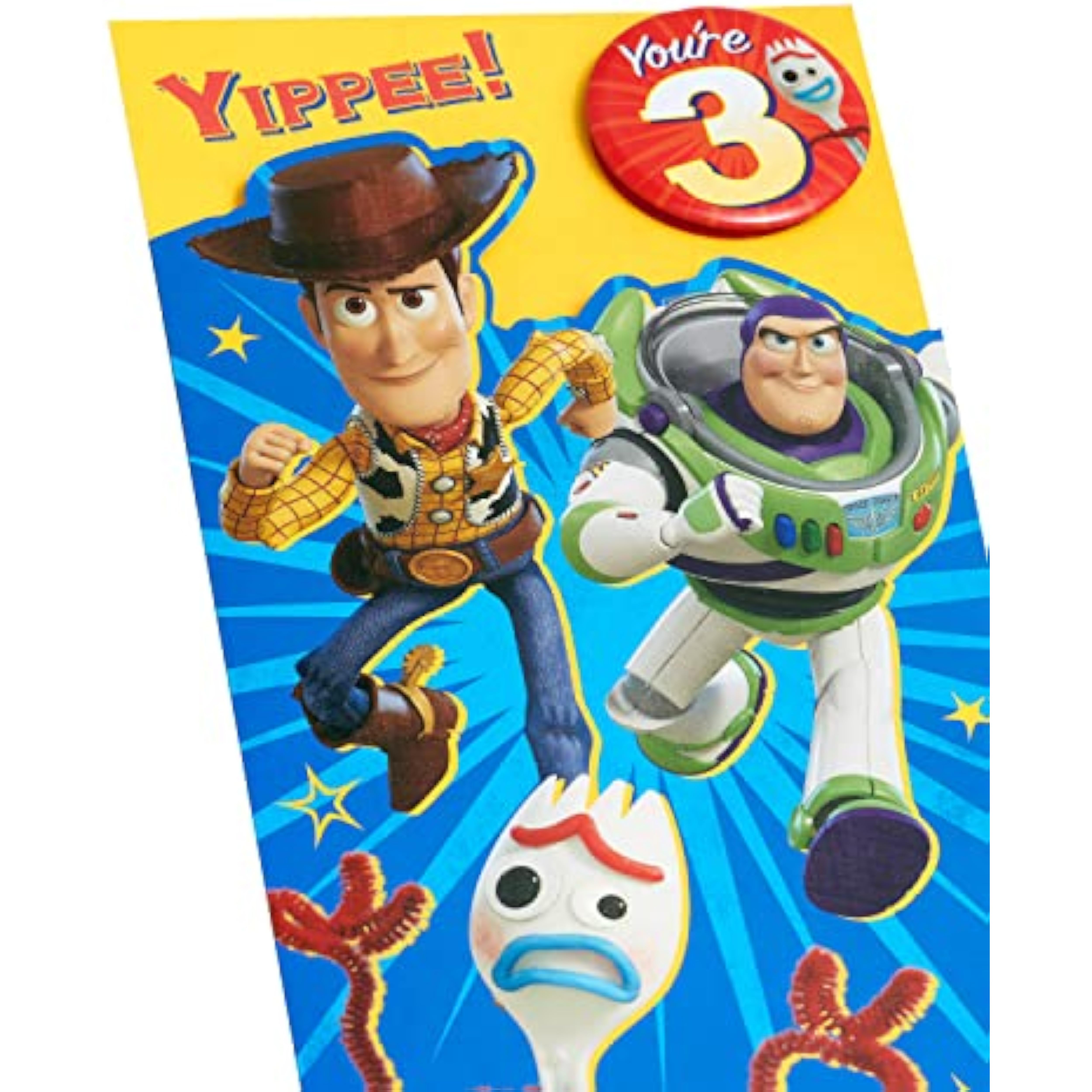 Disney Toy Story Design With Woody, Buzz & Forky 3rd Birthday Card