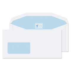 Blake Everyday Envelopes DL+ White Window Gummed Mailer 90gsm 114x235mm (Pack 1000) - 3904