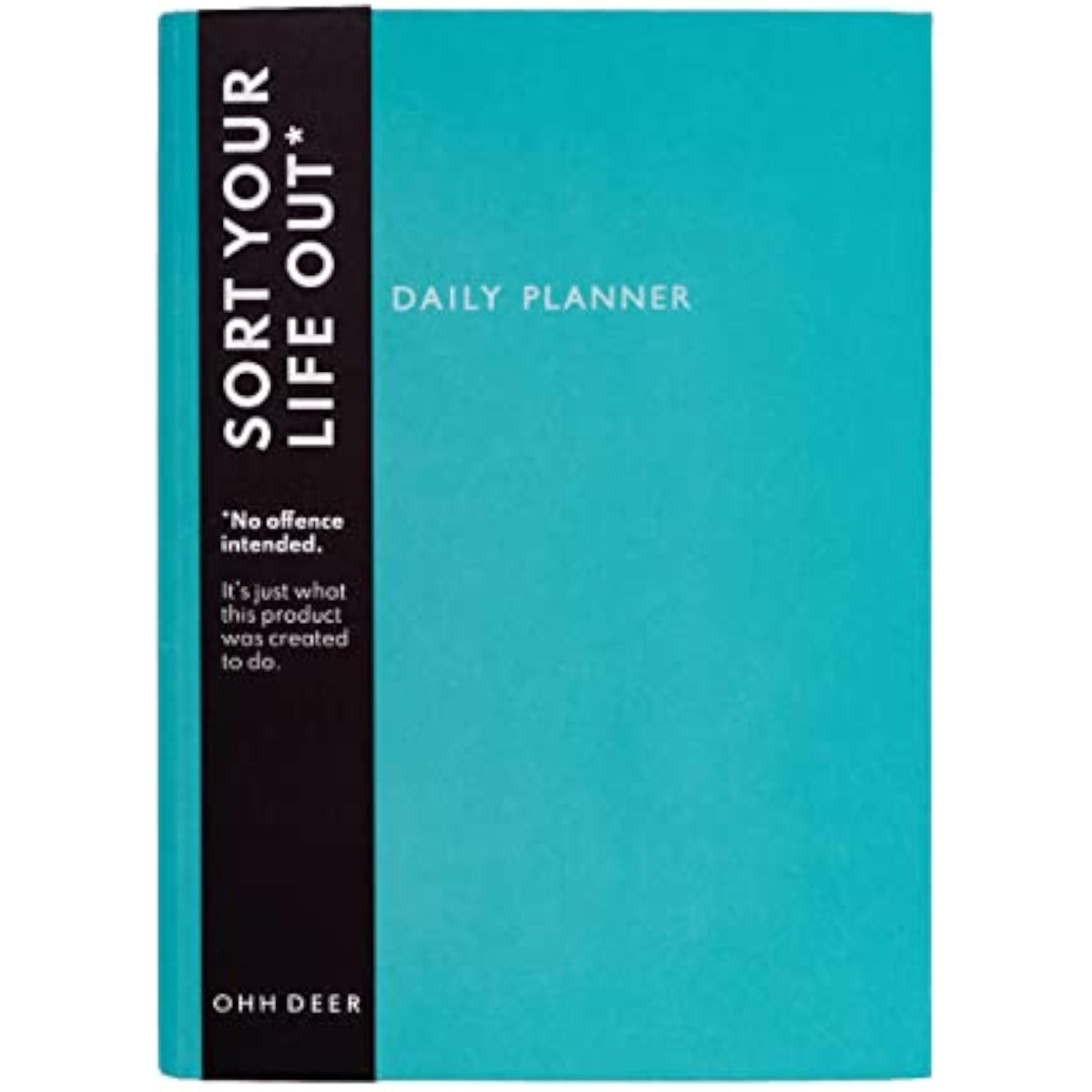 Ohh Deer Daily Planner Notebook A5-288 Page Undated Organiser Journal Notebook - To Do Book, Hourly Schedule Planner, Notes Page - A5 Undated Diary for New Job or University - Sea Teal