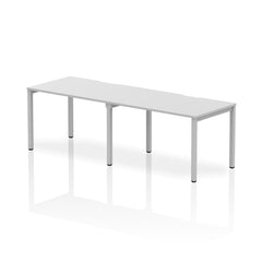 Dynamic Evolve Plus 1200mm Single Row 2 Person Desk White Top Silver Frame BE376 DD