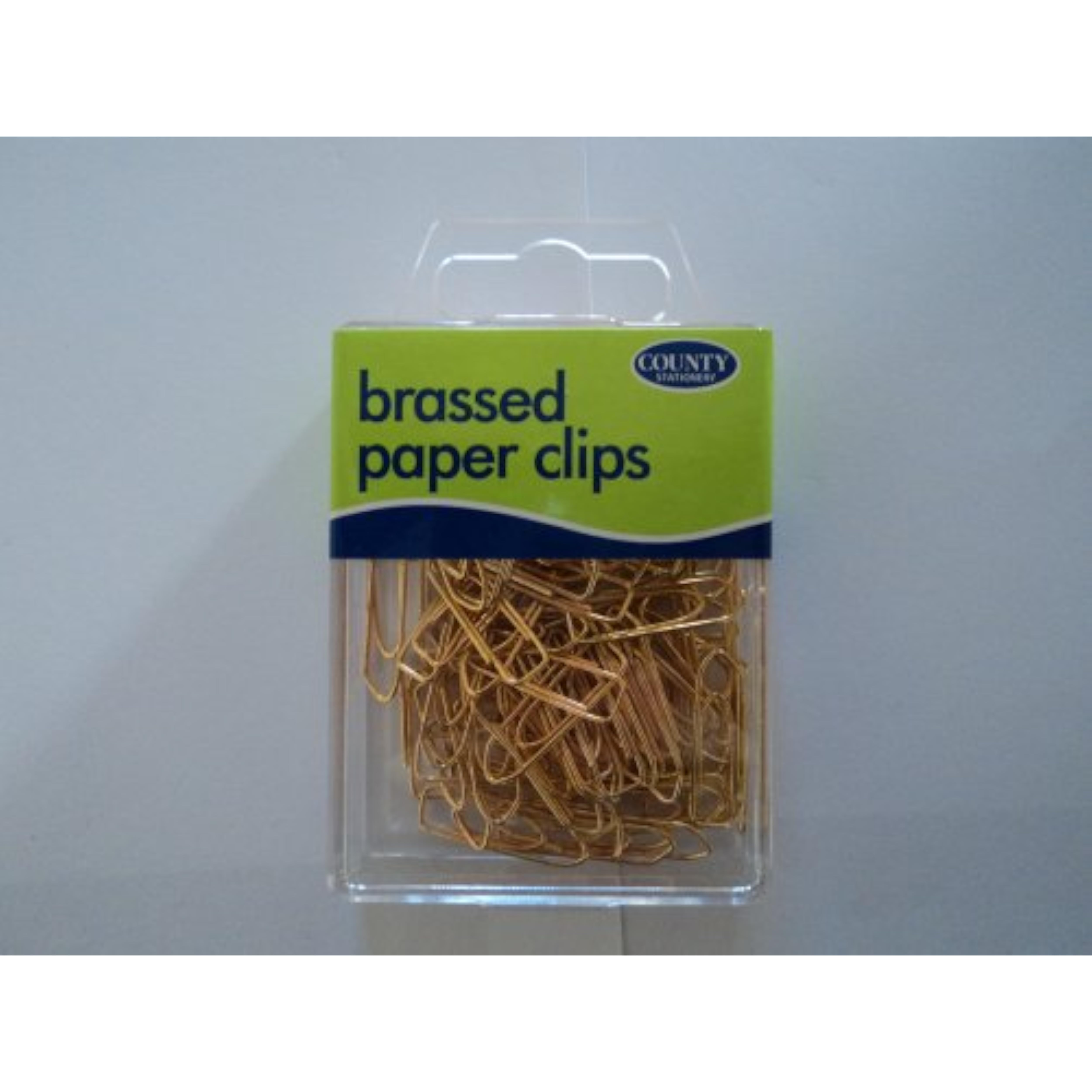 Paper Clips Brassed in Reusable Plastic Box Approx 100 Qty