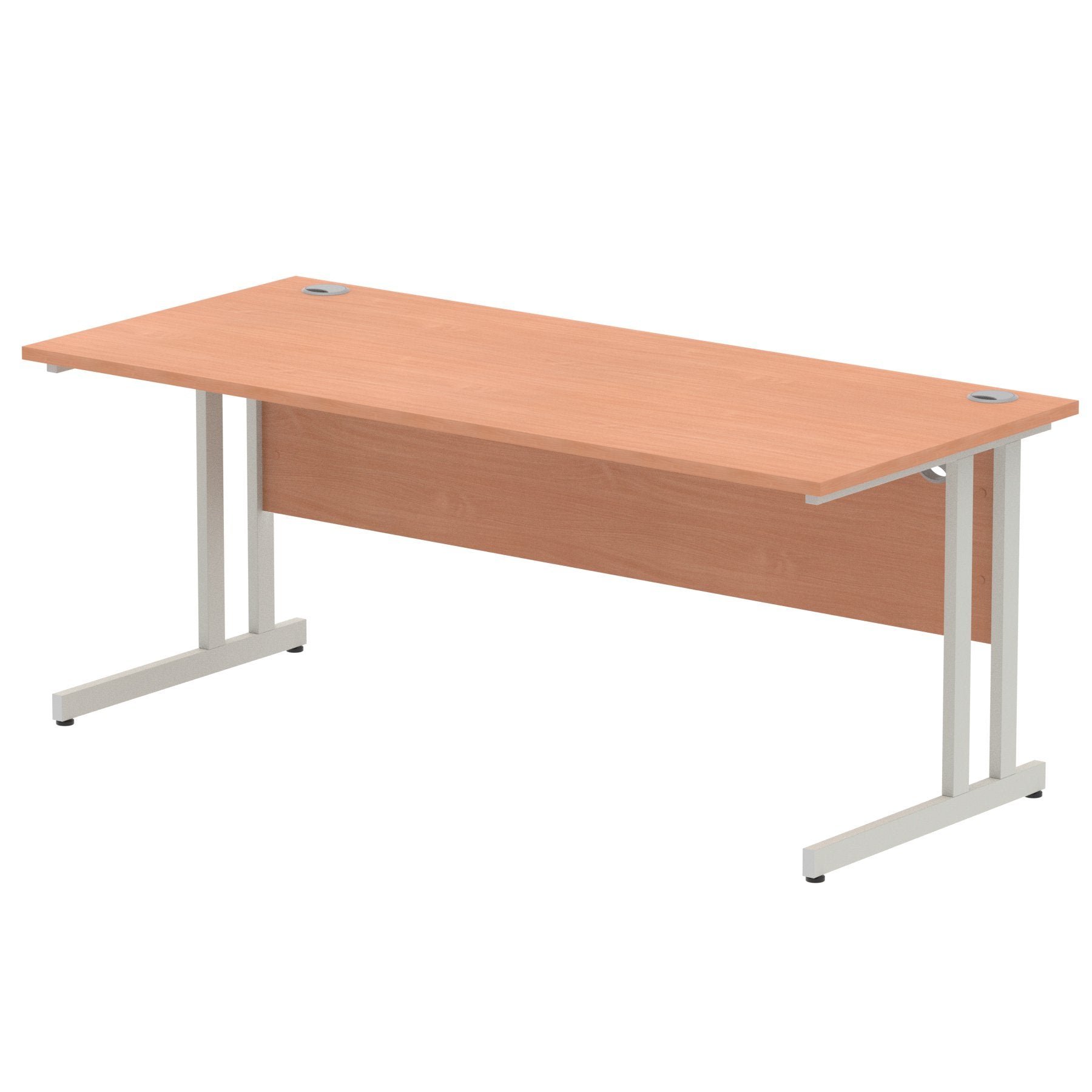 Impulse 1800 x 800mm Straight Desk Beech Top Silver Cantilever Leg I000286 DD