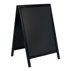Securit Wooden Lacquered Finish Pavement Sandwich A-Frame Board 55 x 85cm - Outdoor Blackboard - SBD-BL-85 DD