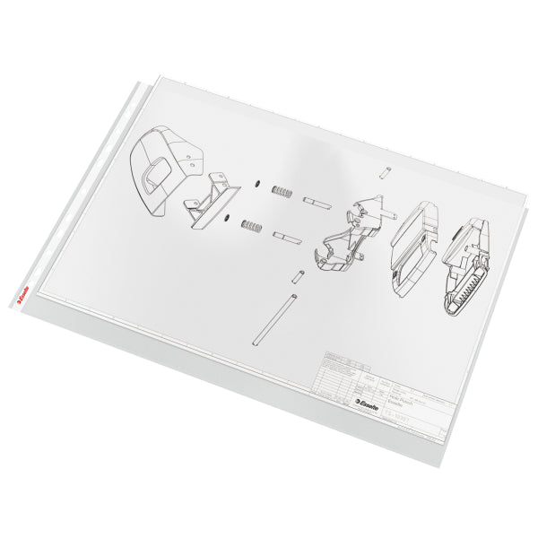 Esselte Multi Punched Pocket Polypropylene A3 75 Micron Top Opening Landscape Clear (Pack 10) 47182
