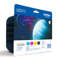Brother Black Cyan Magenta Yellow Standard Capacity Ink Cartridge Multipack 9ml + 3 x 8ml (Pack 4) - LC970VALBP