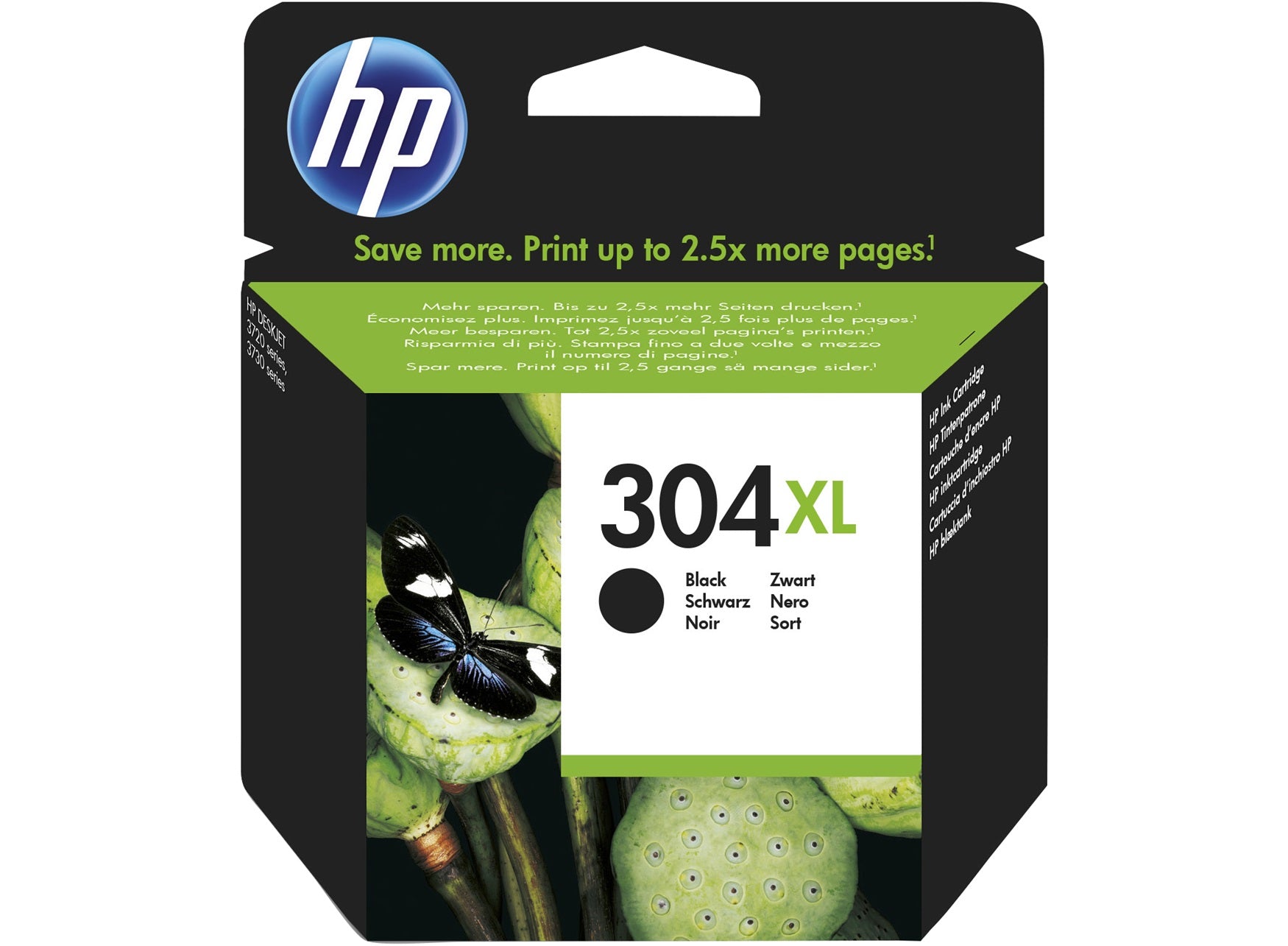 HP 304XL Black High Capacity Ink Cartridge 6ml - N9K08AE