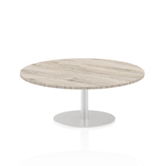 Dynamic Italia 1200mm Poseur Round Table Grey Oak Top 475mm High Leg ITL0159 DD