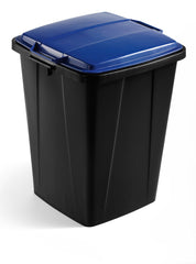 Durable DURABIN ECO 80% Recycled Plastic Waste Recycling Bin 90 Litre Black with Blue Lid - VEH2023032 DD