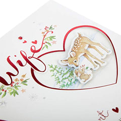 Lovely Wife Medium Christmas Card – “You’re The Heart” Sentimental Design