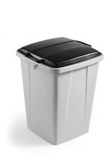 Durable DURABIN Plastic Waste Recycling Bin 90 Litre Grey with Black Lid - VEH2012033 DD