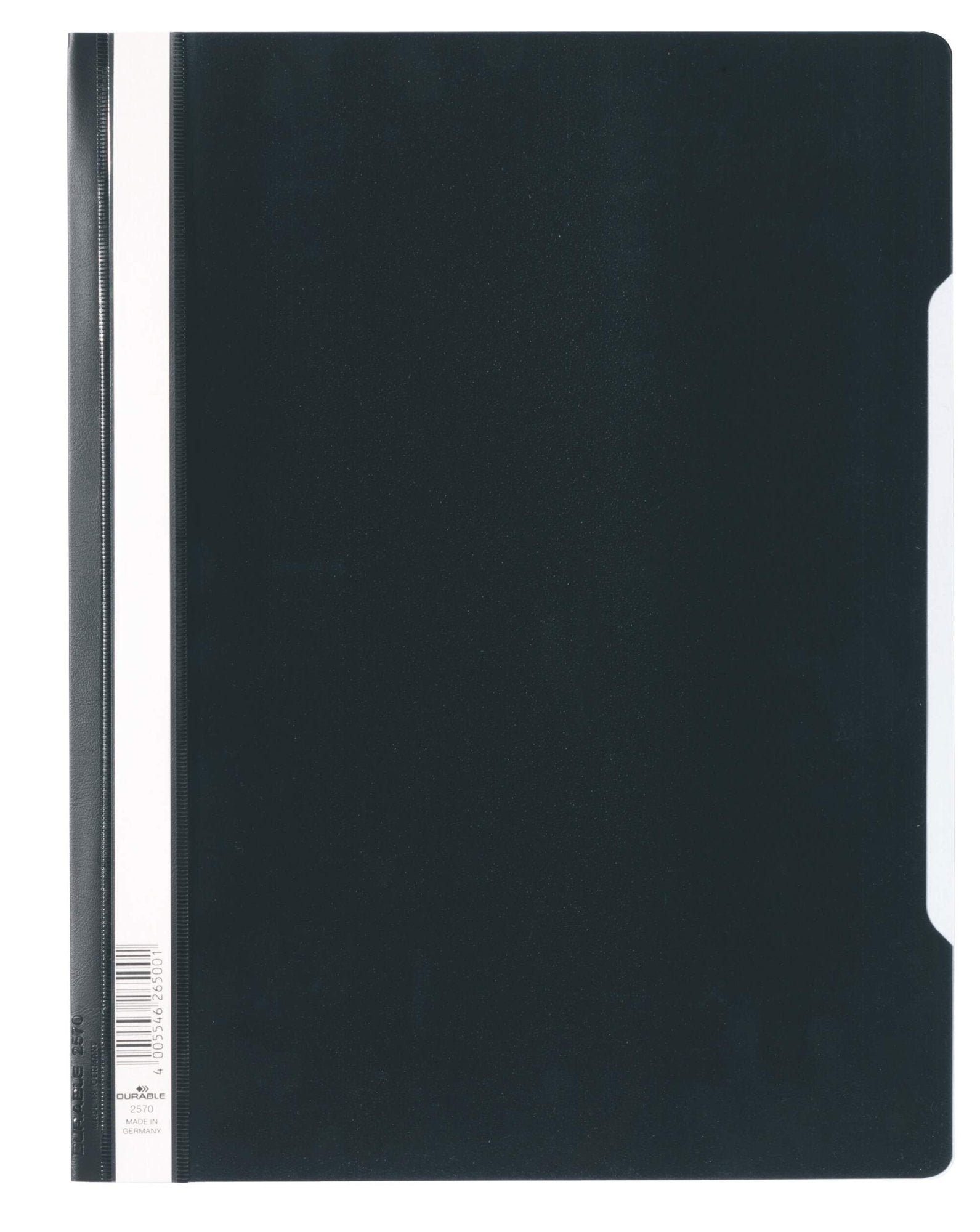 Durable Clear View Project Report File & Document Folder Extra Wide Format  A4 Black (Pack 50) - 257001