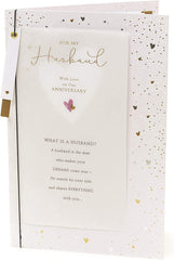 Beautiful Design Husband Anniversary Card With Sentimental Message