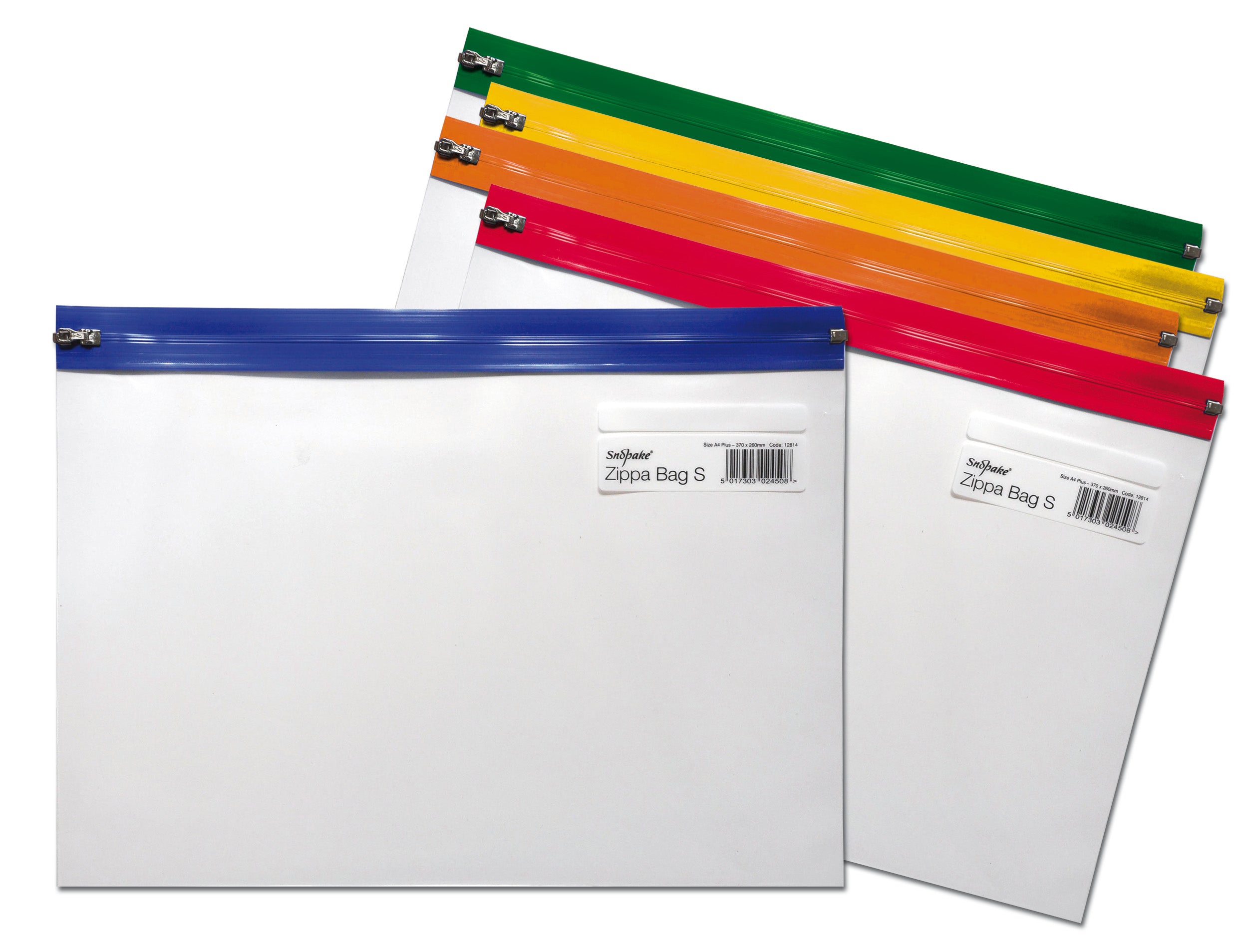 Snopake Zippa Bag S Polypropylene A4 140 Micron Classic Assorted Colours (Pack 25) - 12796