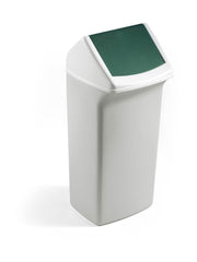 Durable DURABIN Plastic Waste Recycling Bin Rectangular 40 Litre with Green Lid - VEH2012034 DD