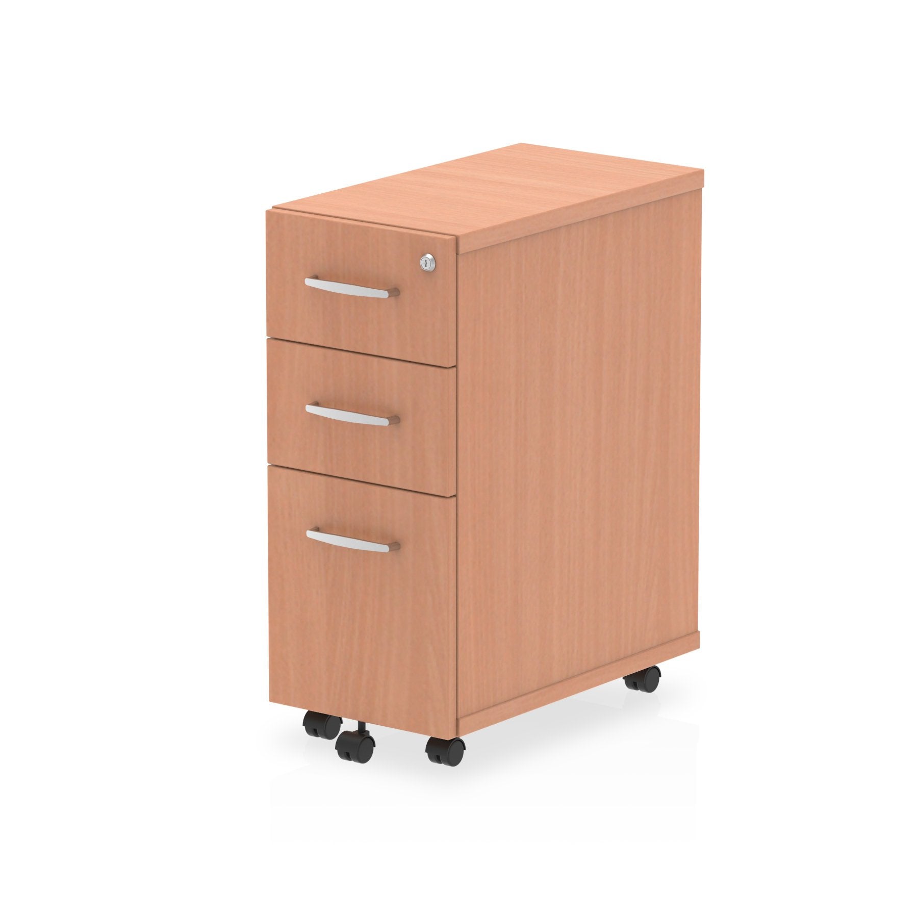 Impulse 3 Drawer Narrow Under Desk Pedestal Beech I001649 DD