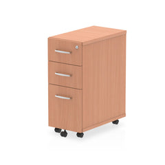 Impulse 3 Drawer Narrow Under Desk Pedestal Beech I001649 DD