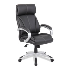 Nautilus Designs Cloud High Back Leather Faced Executive Office Chair With Fixed Arms Black - BCL/C335/BK DD