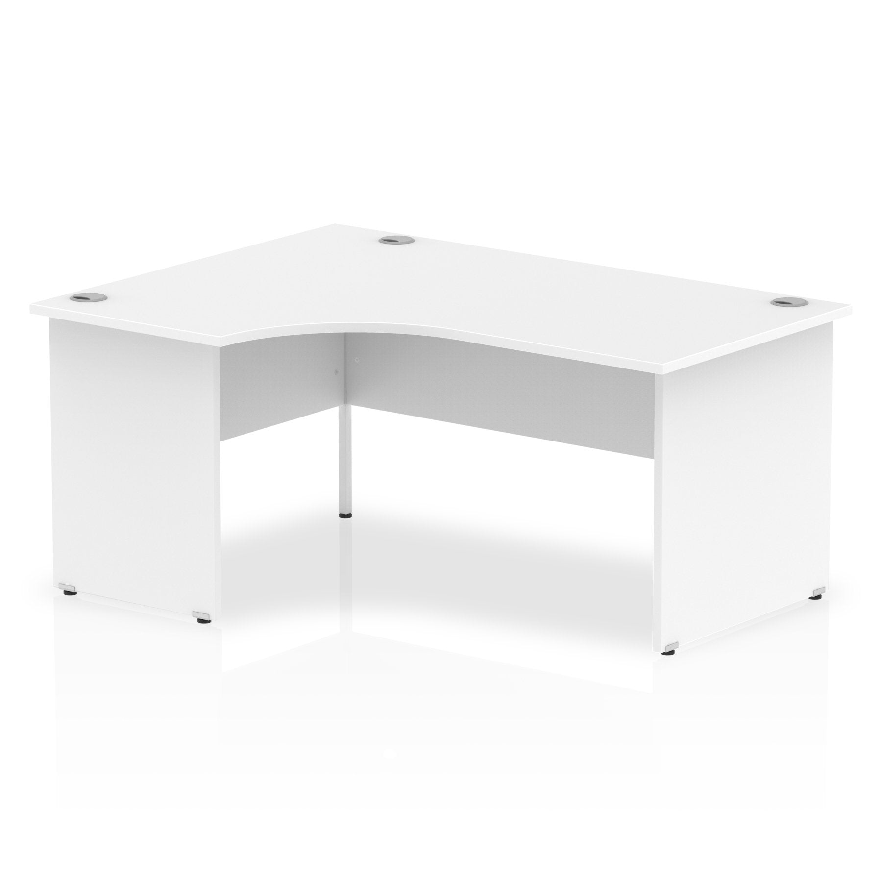 Impulse 1600mm Left Crescent Desk White Top Panel End Leg I000409 DD