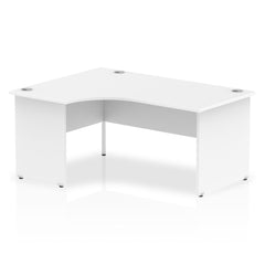 Impulse 1600mm Left Crescent Desk White Top Panel End Leg I000409 DD
