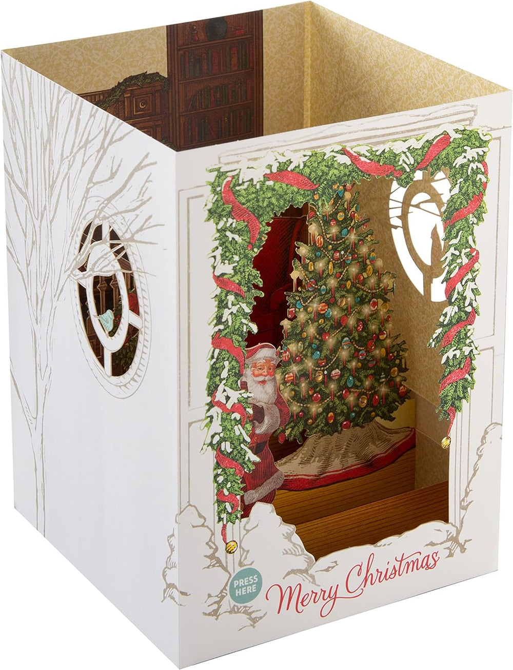 Pop Up Musical Christmas Greeting Card with Light Up Festive Spirit Design