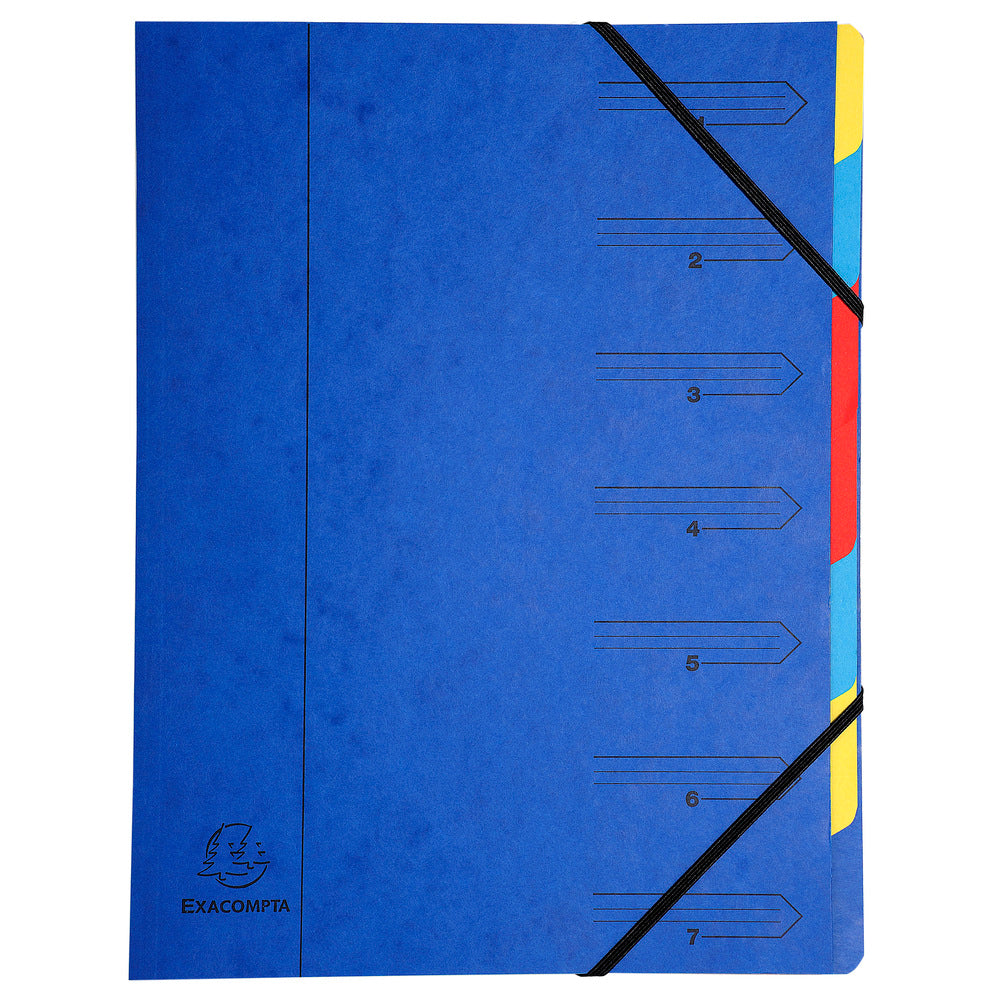 Exacompta Multipart File Manilla A4 7 Part 400gsm Blue - 54072E