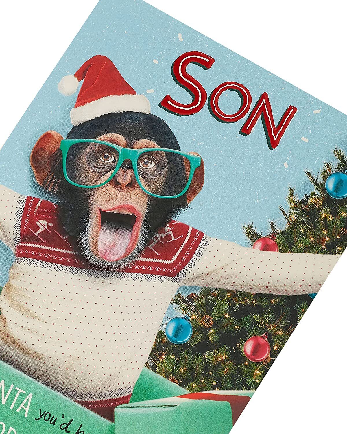 For Son Funny Cheeky Champ Design Christmas Card