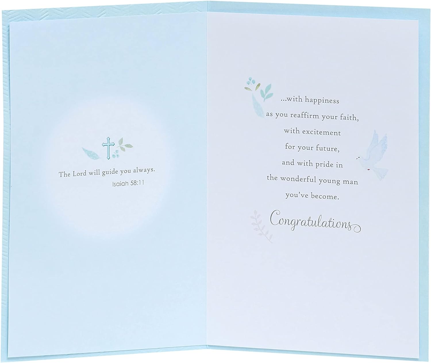 Baby Blue Design Confirmation Card For Boy