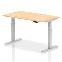 Dynamic Air 1400 x 800mm Height Adjustable Desk Maple Top Silver Leg HA01014 DD