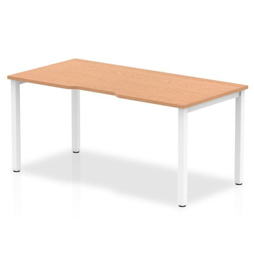 Evolve Plus 1400mm Single Starter Desk Oak Top White Frame