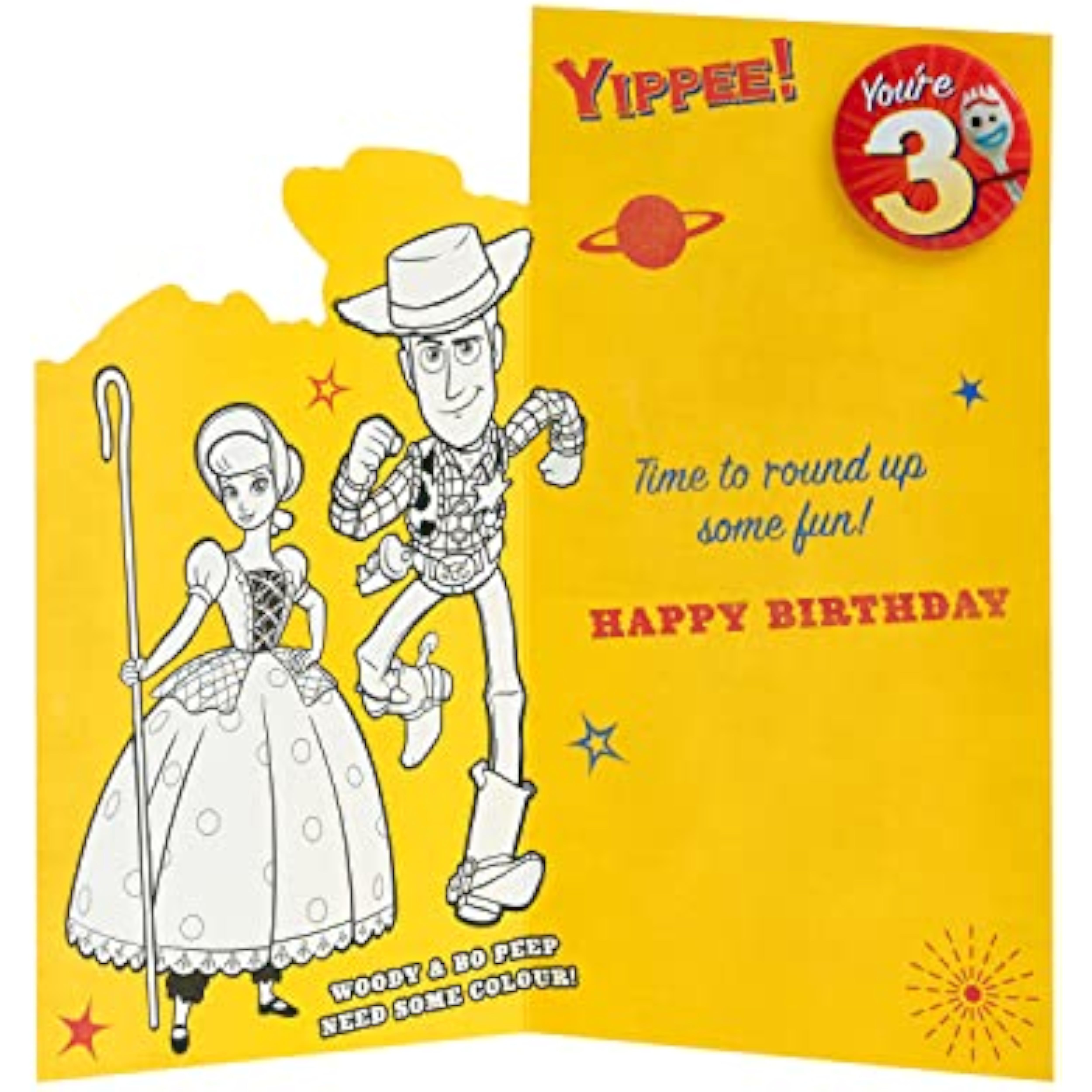 Disney Toy Story Design With Woody, Buzz & Forky 3rd Birthday Card