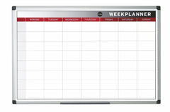 Bi-Office Weekly Magnetic Whiteboard Planner Aluminium Frame 900x600mm - GA0333170 DD