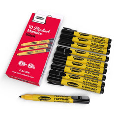Show-me Premium Flipchart Markers Bullet Tip Assorted colours (Pack 10) - FCM10A
