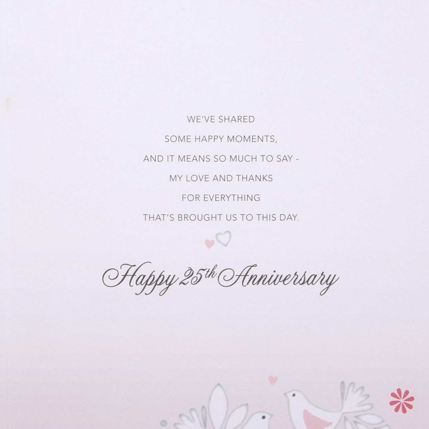 25th Glitter Finished Wife Silver Anniversary Card