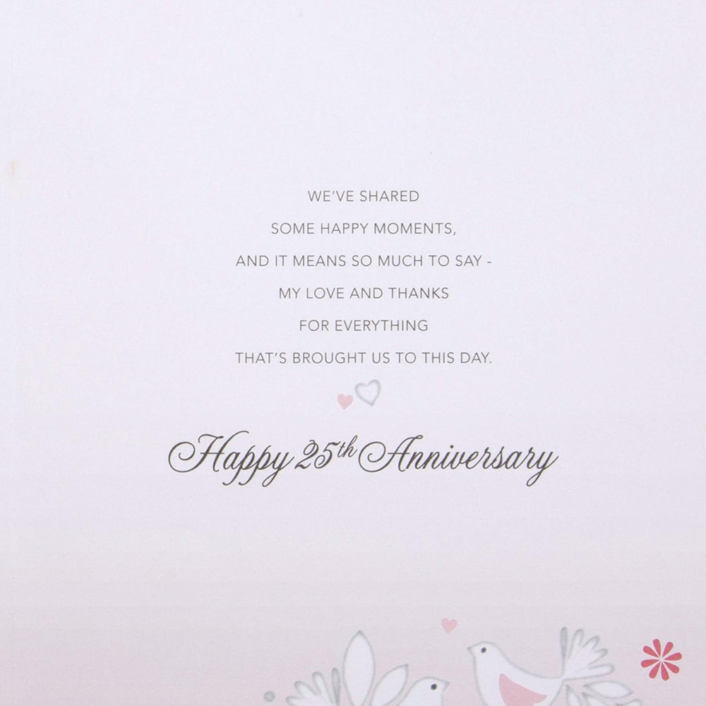 25th Glitter Finished Wife Silver Anniversary Card