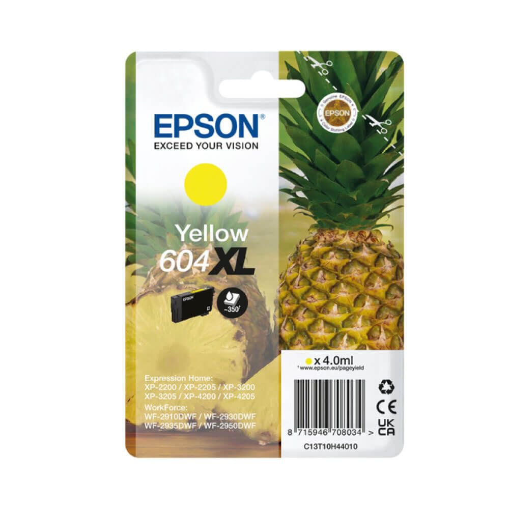 Epson Pineapple 604 Yellow High Capacity Ink Cartridge 4ml - C13T10H44010
