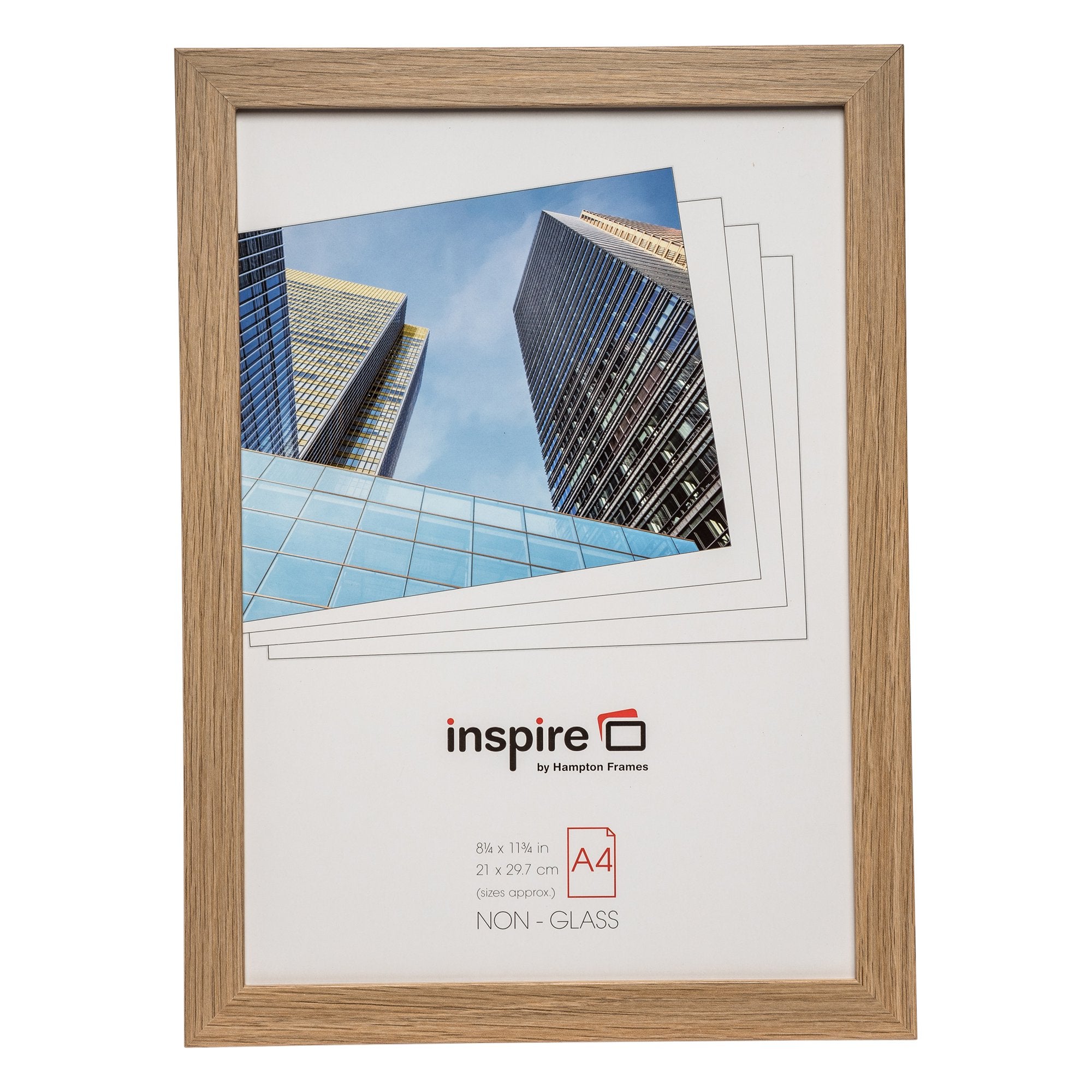 Sorbonne 2cm Wide MDF Paperwrap Certificate Frame A4 Oak Effect - SORA4NG